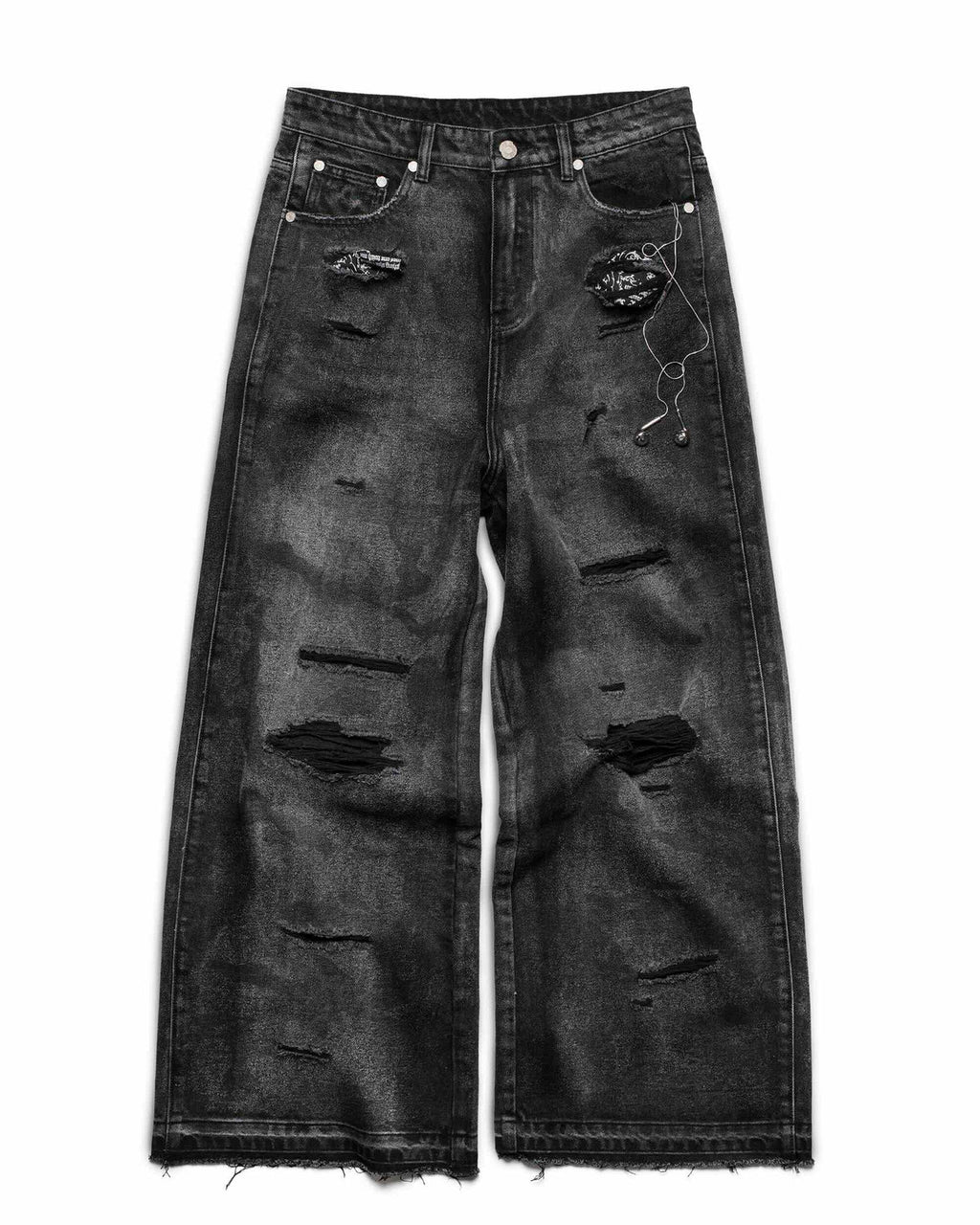 Jeans Denim Camo Engraved - Black