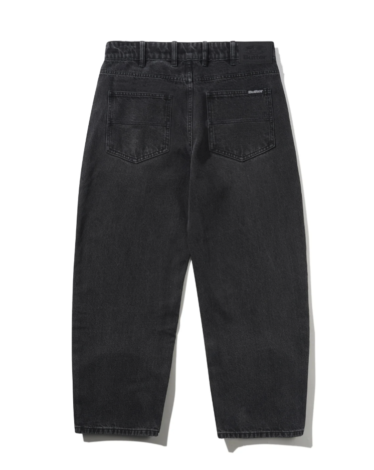 Baggy Denim Jeans - Distressed Black