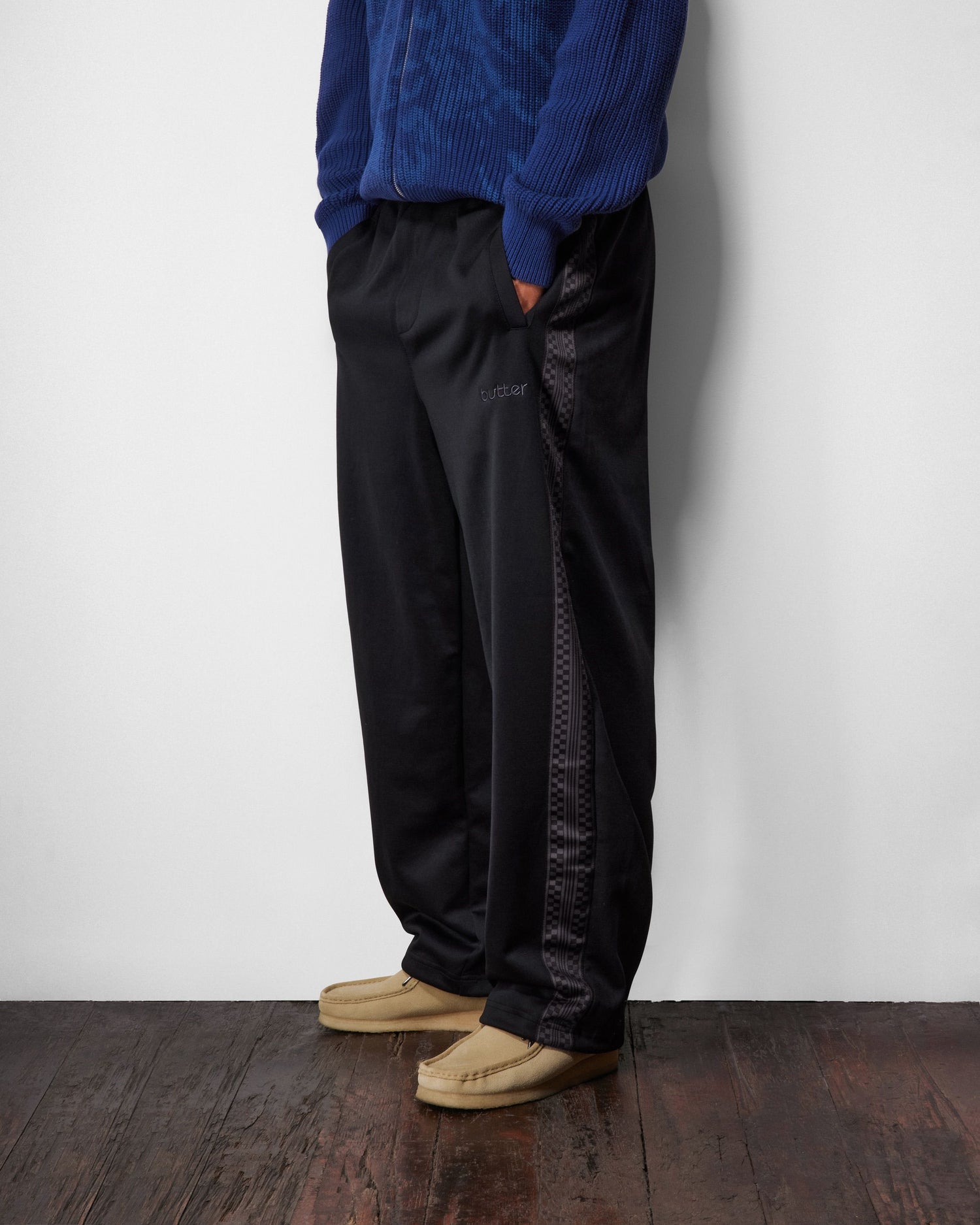 Check Tape Trackpants - Black