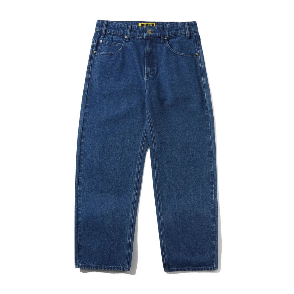 Racer Denim Jeans - Washed Dark Blue