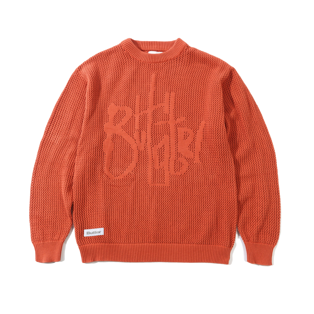Scribble Knit Sweater - Orange