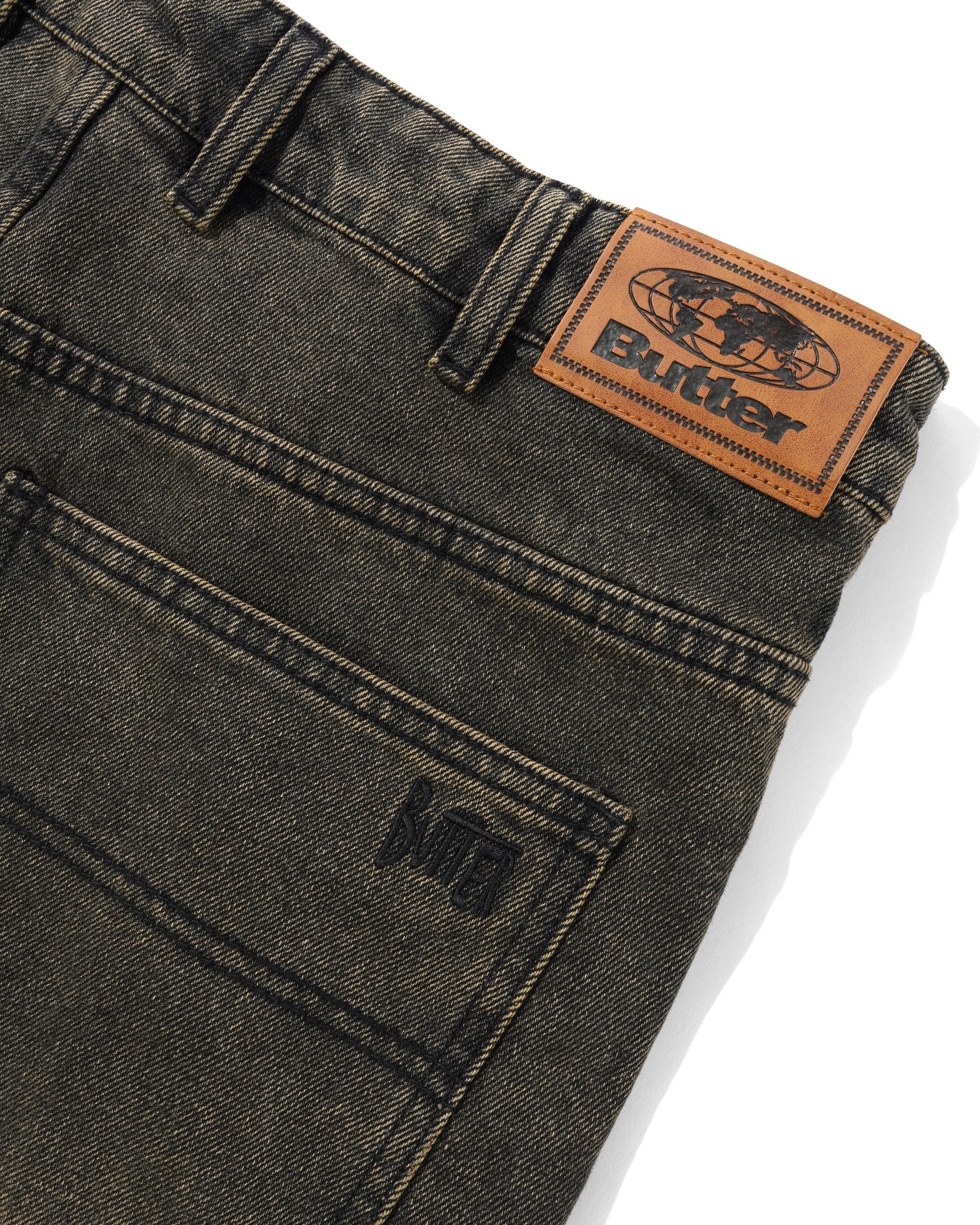 Straight Leg Denim Jeans - Brown Tint