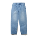 Straight Leg Denim Jeans - Distressed Indigo Clair