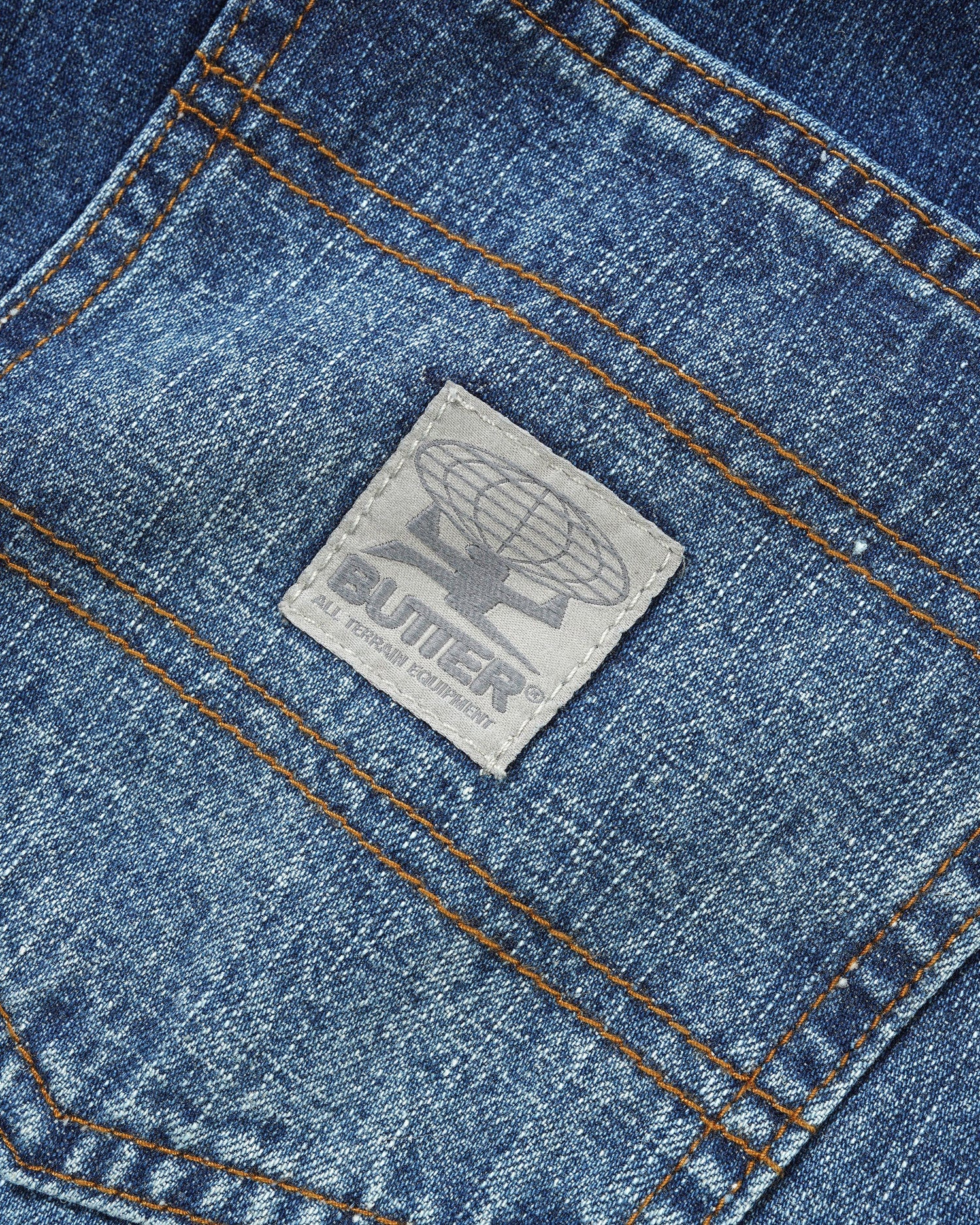 Wide Cut Denim Jeans - Dark Blue Slub