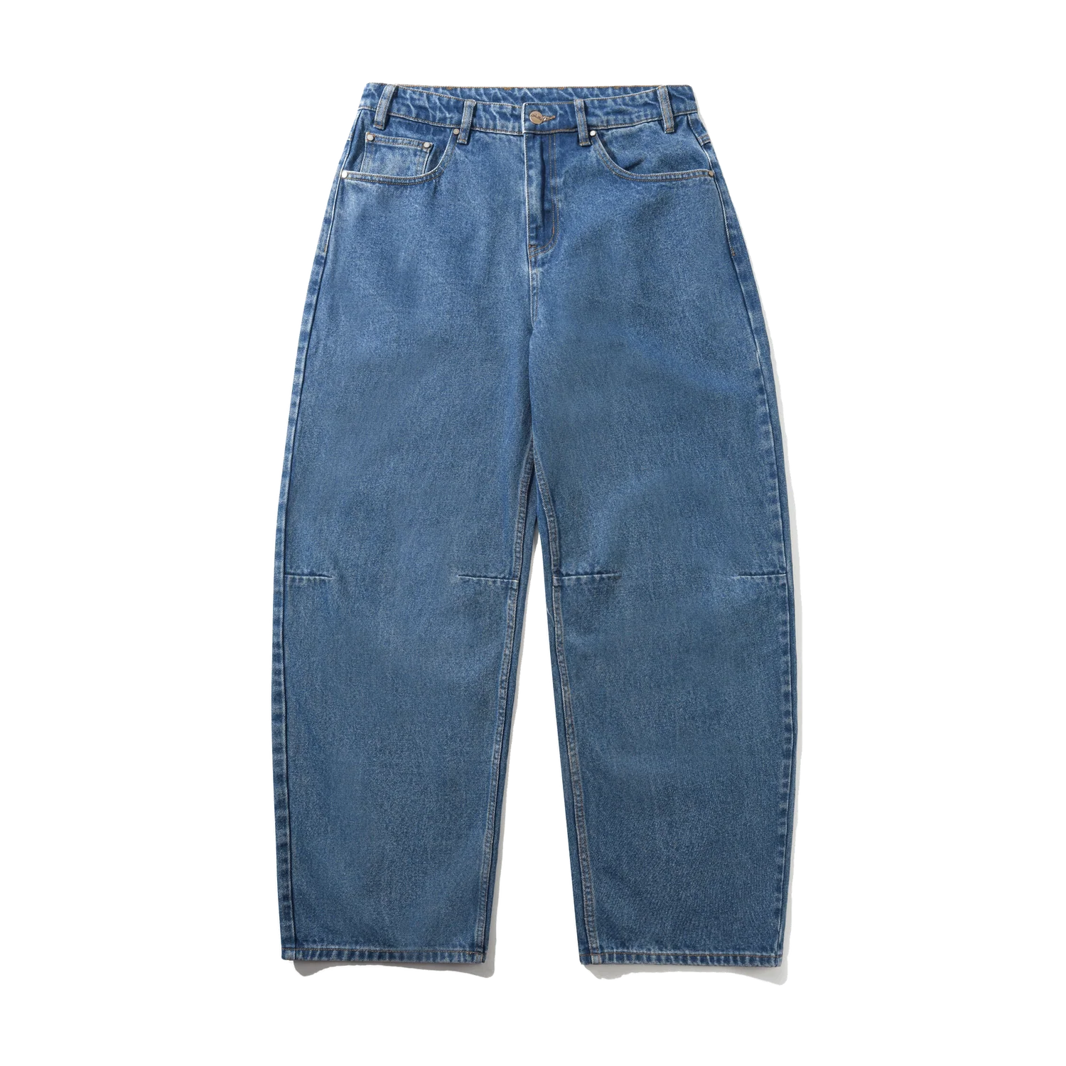 Wide Cut Denim Jeans - Mid Blue