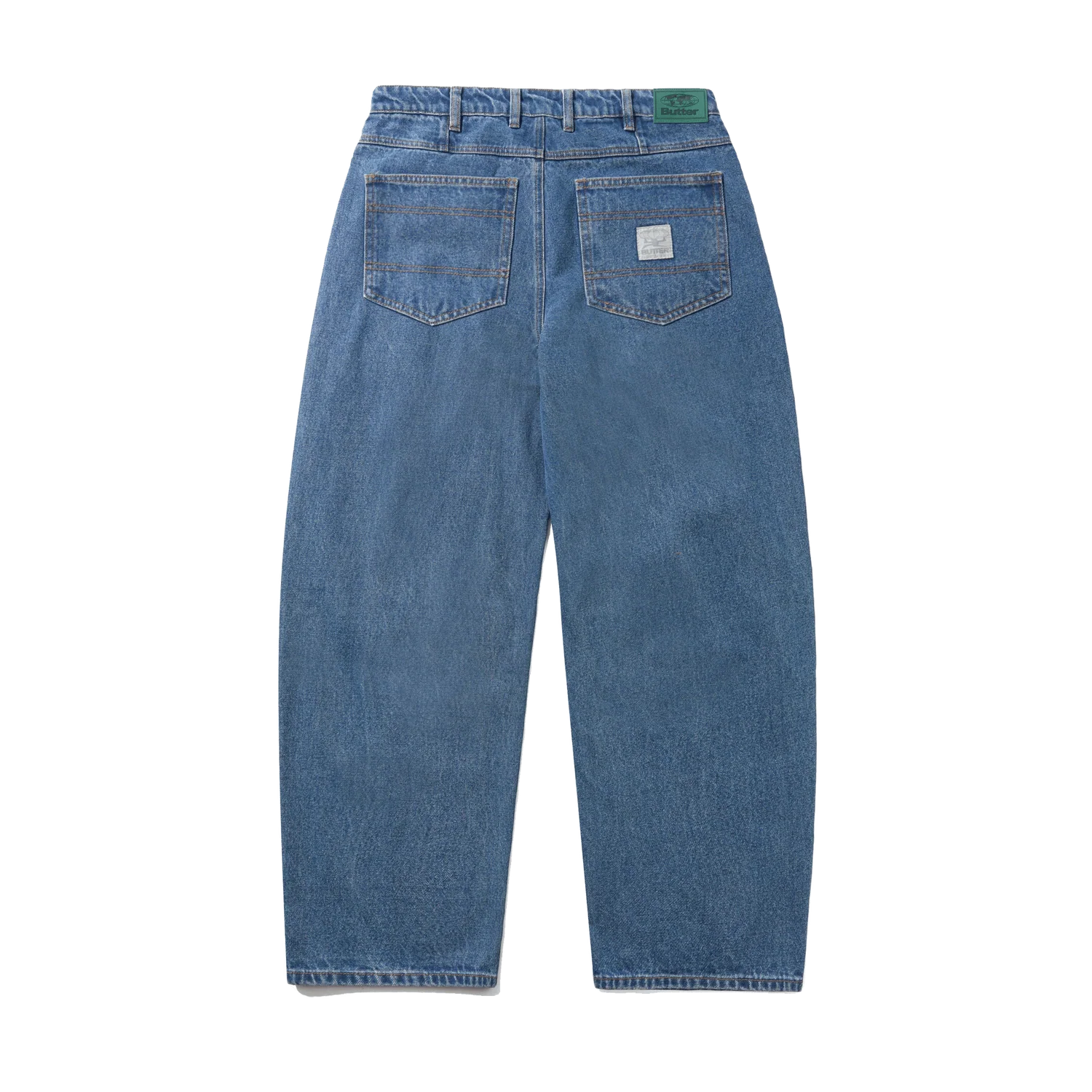 Wide Cut Denim Jeans - Mid Blue