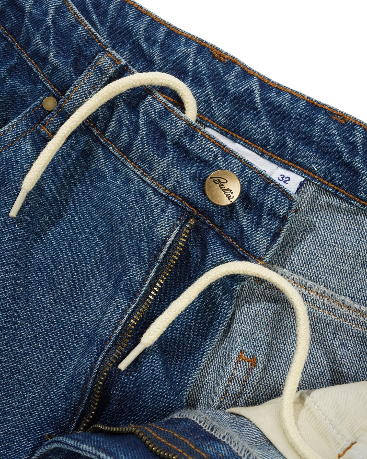 Wide Cut Denim Jeans - Mid Blue