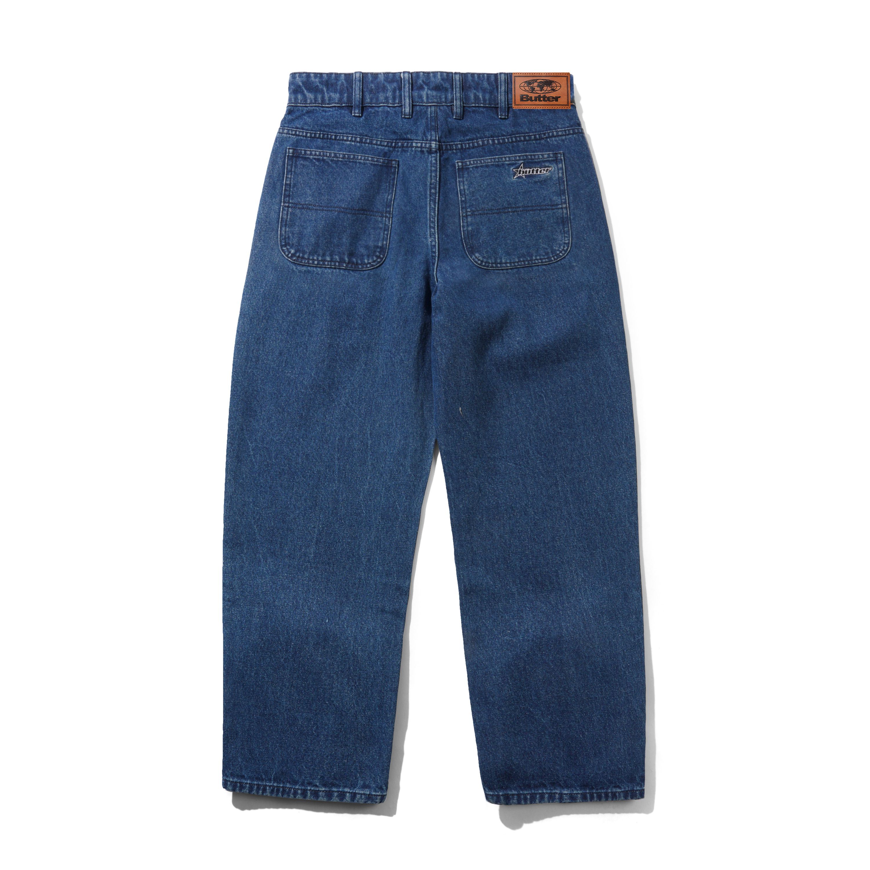 Racer Denim Jeans - Washed Dark Blue